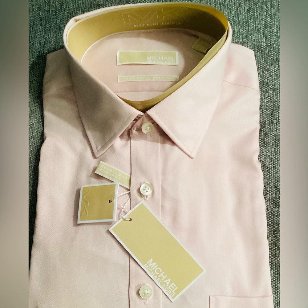 Michael Kors soft pink regular fit 16&1/2 x 34/35. NWT. Regular dress shirt